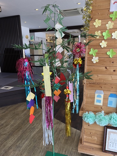 七夕飾りでショールームが華やかに♪