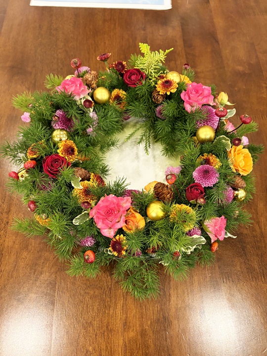 素敵なクリスマスリースをいただきました♪