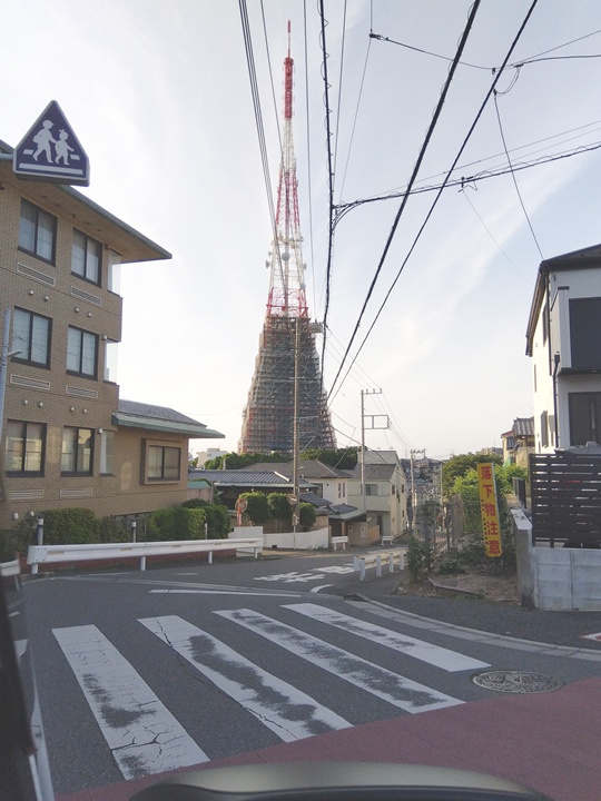 三山テレビ塔の足場架け